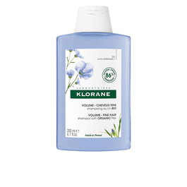Klorane Shampooing Lin Bio Volume 200 ml pour Cheveux Fins et Sans Volume