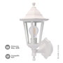 GSC Evolution Farol de jardín Serie Bagan blanc, bras réversible, E27, IP44