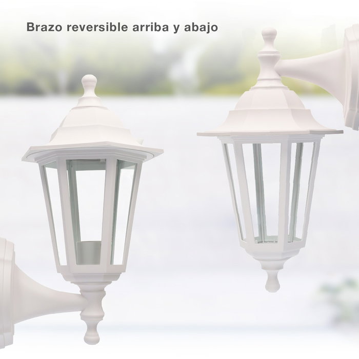 GSC Evolution Farol de jardín Serie Bagan blanc, bras réversible, E27, IP44 GSC Evolution Farol de jardín Serie Bagan blanc, bras réversible, E27, IP44