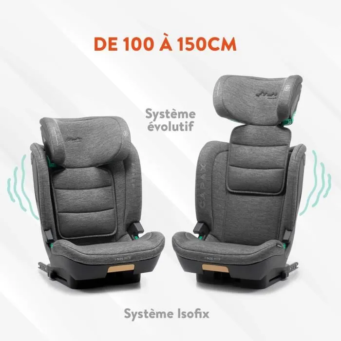 BabyAuto Capax Black Line Siège auto I-Size 4-12 ans (100-150 cm) avec ISOFIX - Homologation R129