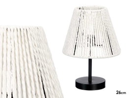 Giftdecor Lampe de Table Conique Blanche Corde 17.5x26x17.5 cm Métal Papier (Set de 8)