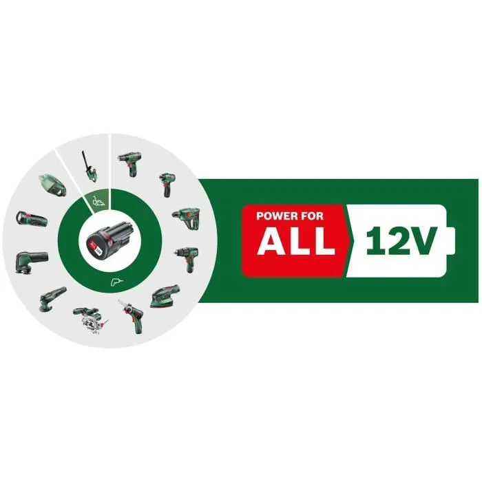 Bosch Perceuse à percussion EasyImpact 1200 - 12V - Avec 2 batteries, 1 chargeur et embout de vissage double - PowerForAll