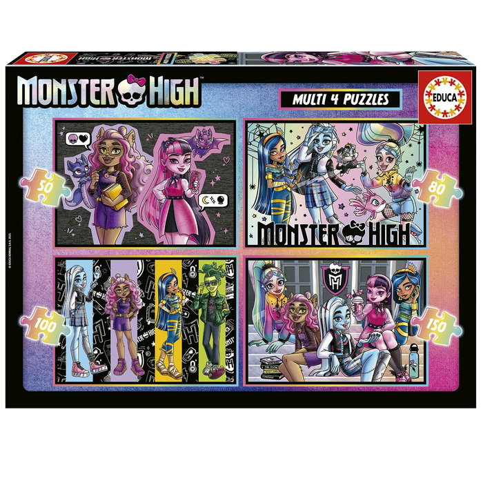 Educa 4 Puzzles Progressifs Monster High (50, 80, 100, 150 pièces)