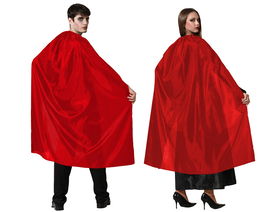 Cape Longue Rouge 130 cm Unisexe pour Déguisement Diable ou Vampire, Accessoire Costume Adulte pour Halloween et Théâtre