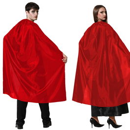 Cape Longue Rouge 130 cm Unisexe pour Déguisement Diable ou Vampire, Accessoire Costume Adulte pour Halloween et Théâtre