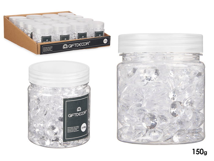 GIFTDECOR Lot de 32 bocaux Diamante 150g transparents GIFTDECOR Lot de 32 bocaux Diamante 150g transparents