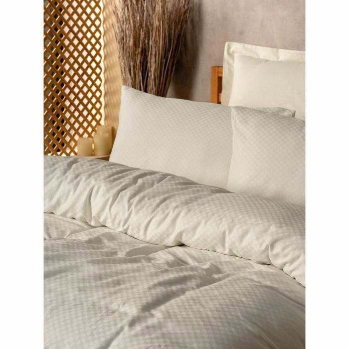 Parure de couette 100 % coton renforcé, Crème, 220 x 240 cm, 3 pièces
