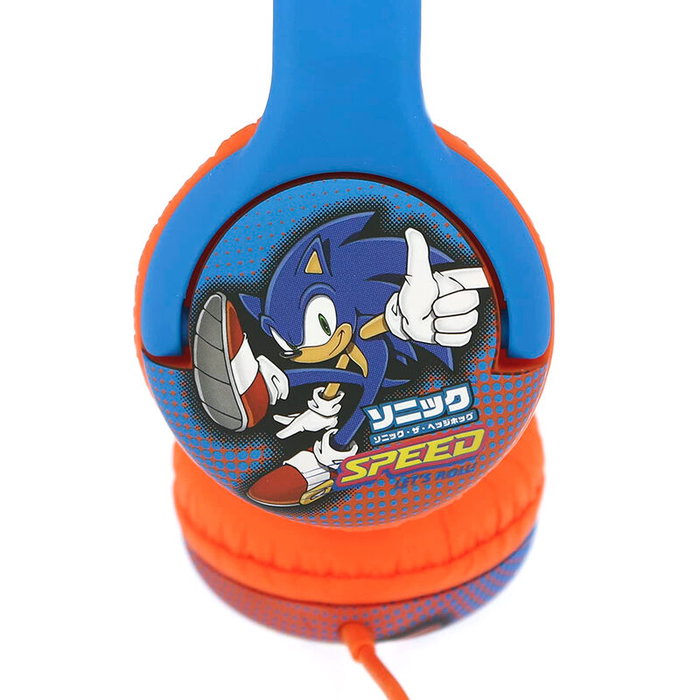 OTL TECHNOLOGIES - Casque audio enfant Sonic the Hedgehog avec volume limité 85 dB, ajustable et confortable, pour musique, films et jeux, jack 3.5mm