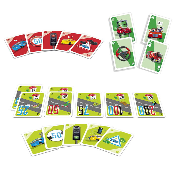 Diset - Jeu de Cartes 1000 Km - Jeu Familial de Course - Éducatif et Stratégique - À Partir de 5 Ans - Fabriqué avec Matériaux 100% Recyclés