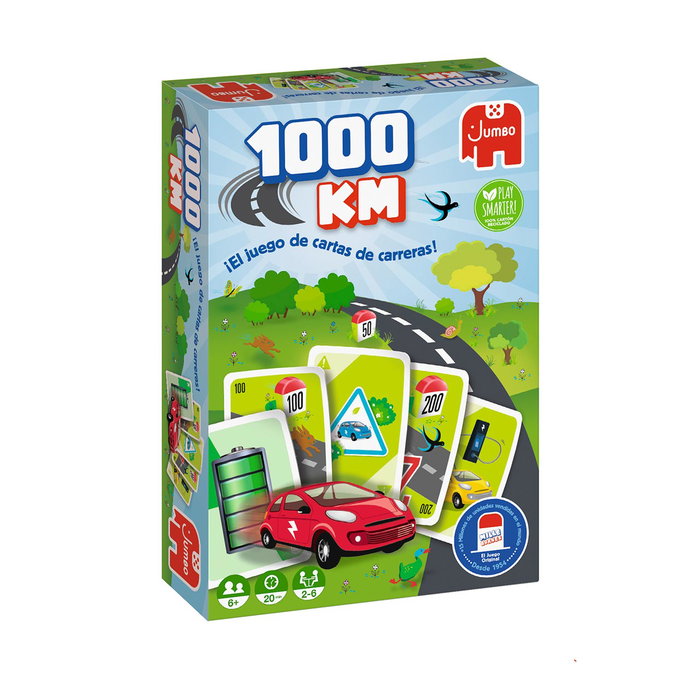 Diset - Jeu de Cartes 1000 Km - Jeu Familial de Course - Éducatif et Stratégique - À Partir de 5 Ans - Fabriqué avec Matériaux 100% Recyclés