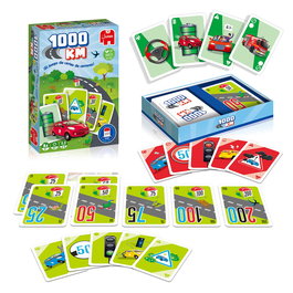 Diset - Jeu de Cartes 1000 Km - Jeu Familial de Course - Éducatif et Stratégique - À Partir de 5 Ans - Fabriqué avec Matériaux 100% Recyclés
