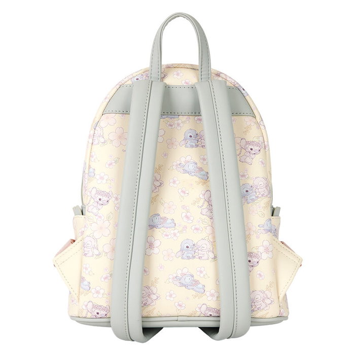 Loungefly Sac à dos Disney Stitch Cherry Blossom (26 cm) en simili-cuir - Corrèges ajustables et détails dorés