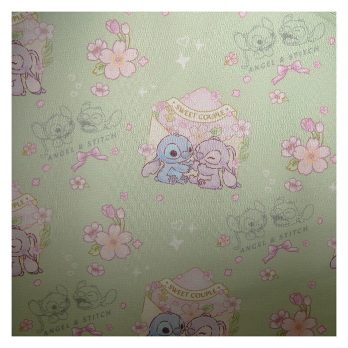Loungefly Sac à dos Disney Stitch Cherry Blossom (26 cm) en simili-cuir - Corrèges ajustables et détails dorés