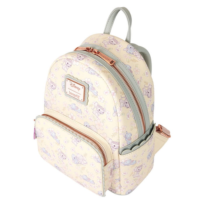 Loungefly Sac à dos Disney Stitch Cherry Blossom (26 cm) en simili-cuir - Corrèges ajustables et détails dorés