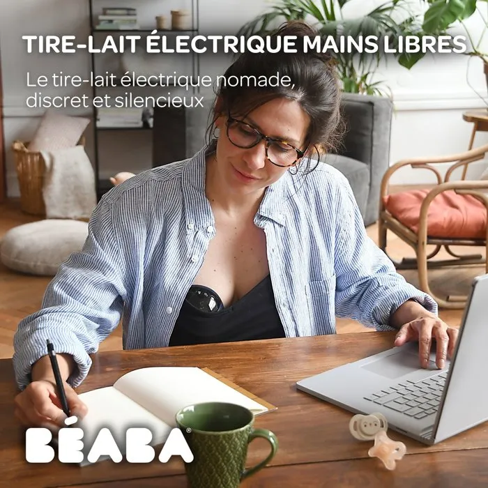 Beaba - Tire-Lait Électrique Mains Libres Bleu Nuit - Allaitement Discret, Portable et Sans Gêne Beaba - Tire-Lait Électrique Mains Libres Bleu Nuit - Allaitement Discret, Portable et Sans Gêne