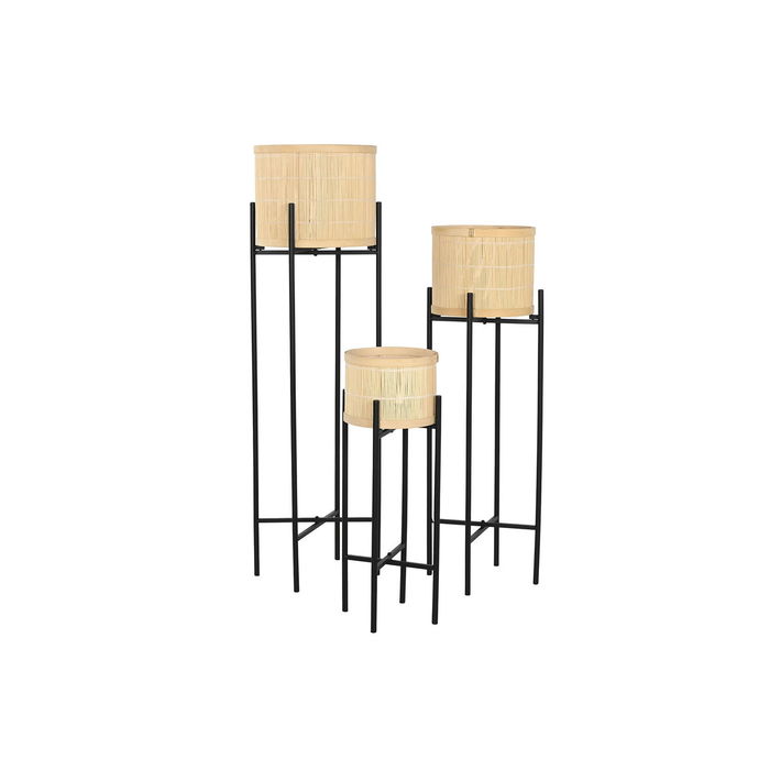 Set de pots de fleurs Home ESPRIT Noir Naturel Métal Bambou 31 x 31 x 103 cm (3 Pièces) Set de pots de fleurs Home ESPRIT Noir Naturel Métal Bambou 31 x 31 x 103 cm (3 Pièces)