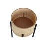 Set de pots de fleurs Home ESPRIT Noir Naturel Métal Bambou 31 x 31 x 103 cm (3 Pièces)