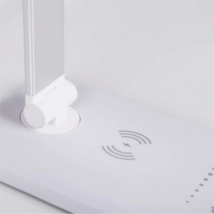 Lampe de Bureau LED avec Chargeur sans Fil 6W 420Lm CCT, Luminosité Réglable, Ports USB Multiples, Design Minimaliste