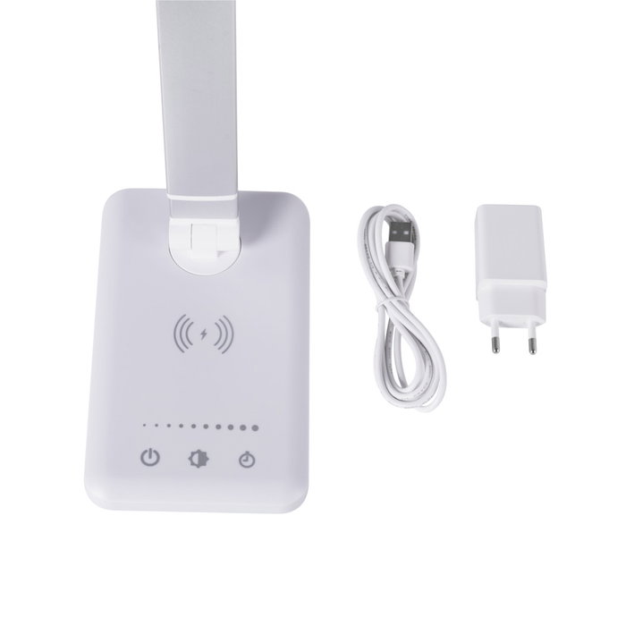 Lampe de Table LED 6W 420lm CCT avec Chargeur Téléphone Sans Fil et Variateur d'Intensité Lampe de Table LED 6W 420lm CCT avec Chargeur Téléphone Sans Fil et Variateur d'Intensité