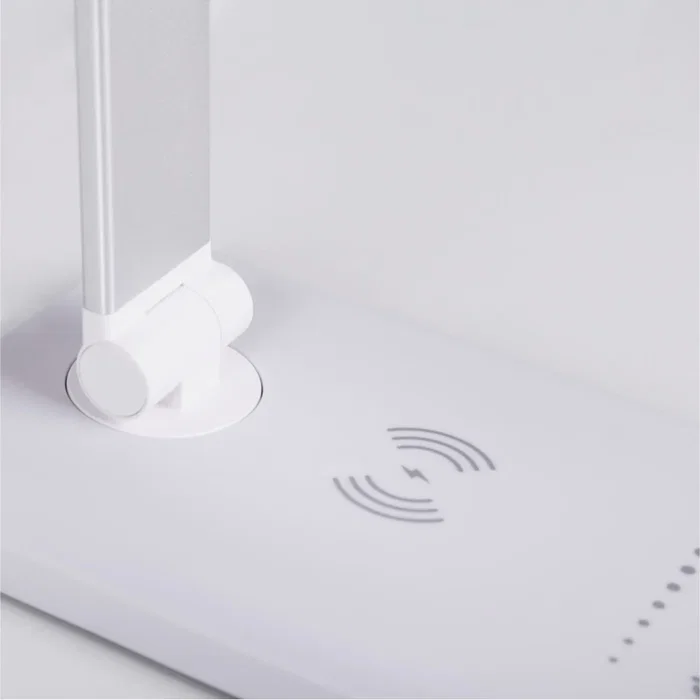 Lampe de Bureau LED avec Chargeur Sans Fil 6W 420Lm CCT Réglable 10 Niveaux Lumière USB Lampe de Bureau LED avec Chargeur Sans Fil 6W 420Lm CCT Réglable 10 Niveaux Lumière USB
