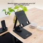 Tooq Support Pliable pour Tablette jusqu'à 12,9 Pouces Noir Pivotant 360° avec Coussinets Antidérapants - Série Hermes