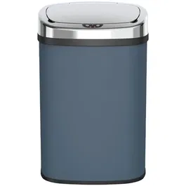 Majestic Kitchen Move - Poubelle de cuisine automatique 58 L, ouverture mains libres, inox gris mat avec cerclage - Fonctionne sur piles