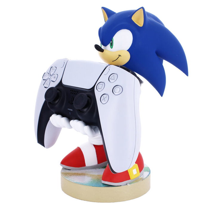 EXQUISITE GAMING Cable Guy Support de Figurine Sonic 20 cm - Porte-Console et Téléphone, Compatible PS5 DualSense, Xbox Series, iPhone