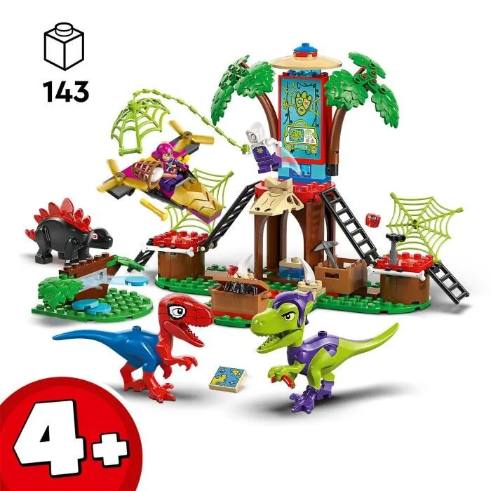 Lego 11200 Marvel Spidey et ses amis extraordinaires - Cabane dans l'arbre contre le Raptor de Gobby avec Stégosaure