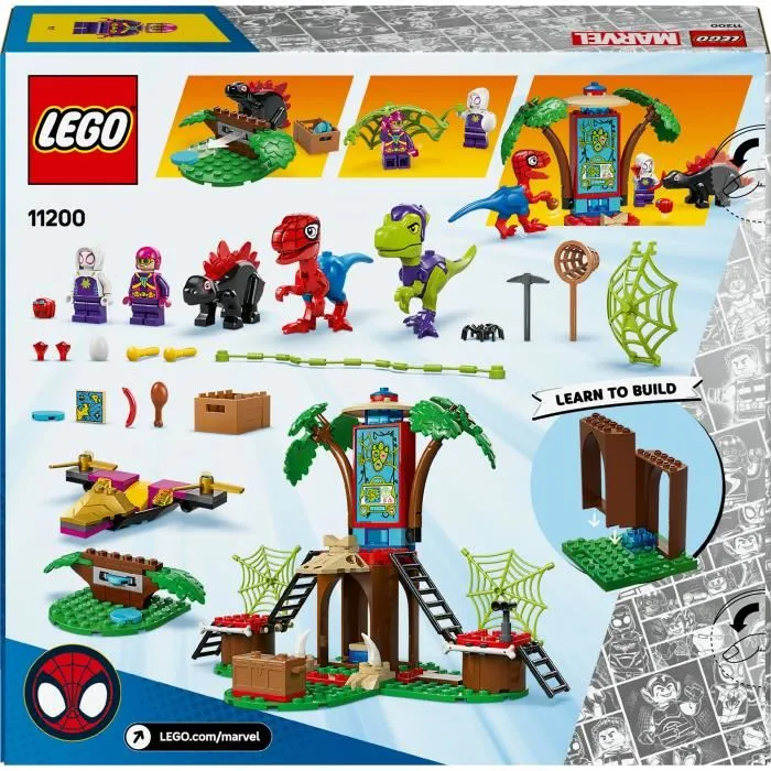 Lego 11200 Marvel Spidey et ses amis extraordinaires - Cabane dans l'arbre contre le Raptor de Gobby avec Stégosaure