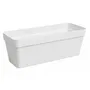 Artevasi Jardinière Rectangulaire Plastique Blanc CAPRI 12,5 L - L 49.9 x P 20 x H 18.1 cm - Percée pour Drainage