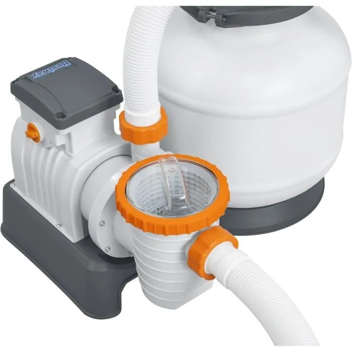 Bestway - Filtre à sable pour piscine hors sol Flowclear 8 327 L/h avec préfiltre et diffuseur ChemConnect - Compatible piscines de 1 100 à 54 500 litres