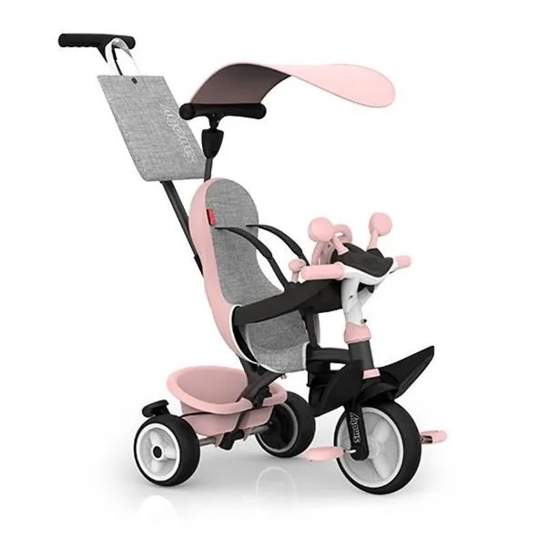 Smoby - Tricycle évolutif 3-en-1 Baby Driver Rose pour enfants de 10 mois à 3 ans avec harnais, housse lavable et roues silencieuses Smoby - Tricycle évolutif 3-en-1 Baby Driver Rose pour enfants de 10 mois à 3 ans avec harnais, housse lavable et roues silencieuses