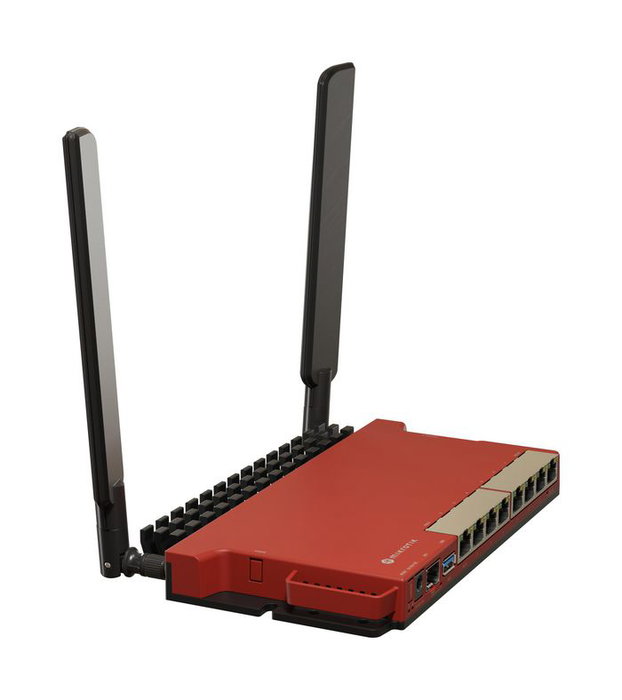 MikroTik L009UiGS-2HaxD-IN Routeur Gigabit avec WiFi 6 (2.4 GHz ax), 10 ports, PoE In/Out, SFP 2.5G, CPU ARM IPQ-5018 et OS v7