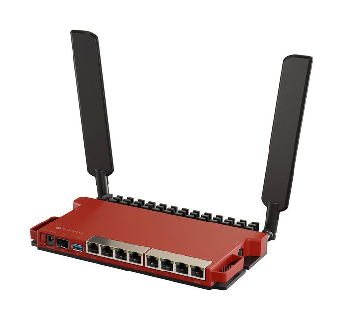 MikroTik L009UiGS-2HaxD-IN Routeur Gigabit avec WiFi 6 (2.4 GHz ax), 10 ports, PoE In/Out, SFP 2.5G, CPU ARM IPQ-5018 et OS v7