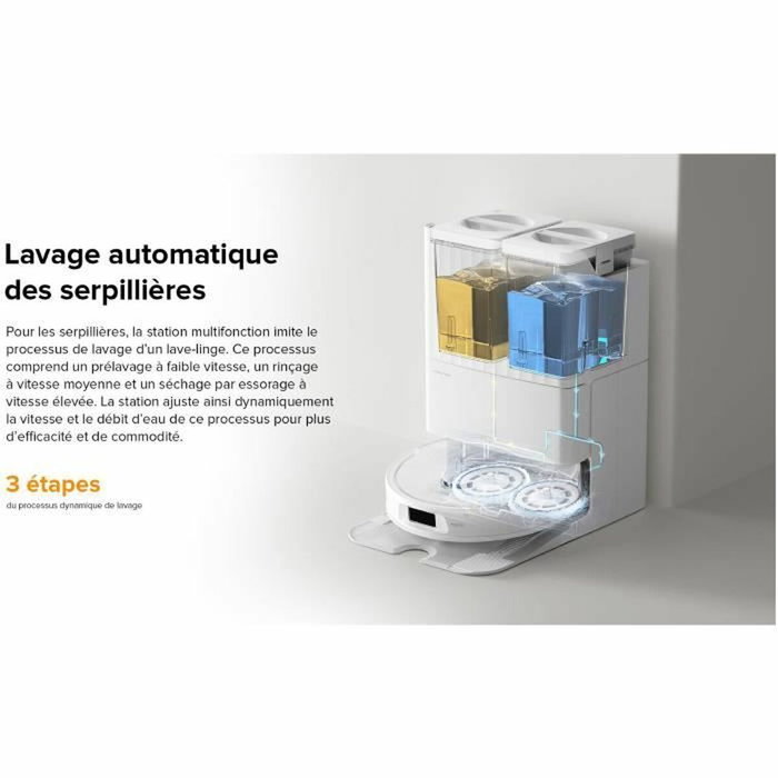 Roborock QRevo Plus Aspirateur Robot Blanc avec Station Multifonction