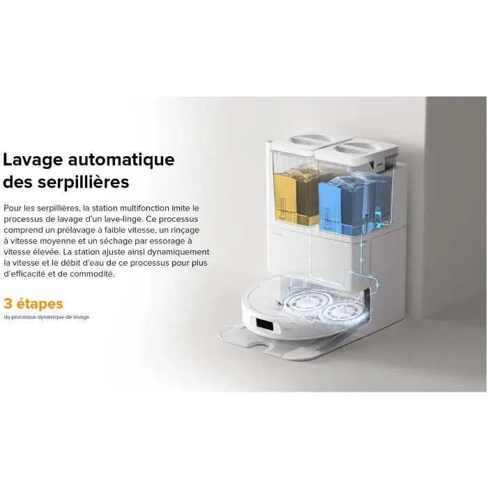 Roborock QRevo Plus Aspirateur Robot Blanc avec Station Multifonction - 7000 Pa - Mop Extensible ROB1727296644839