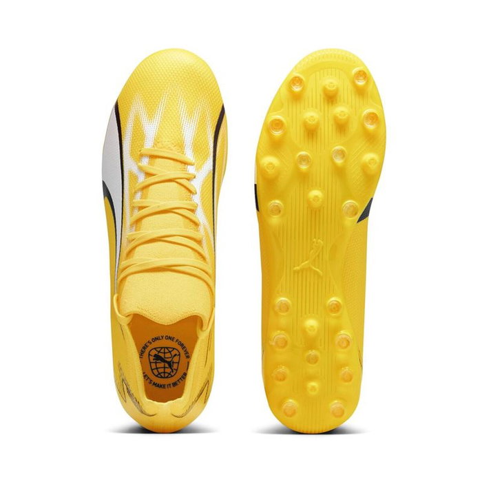Chaussures de Football pour Adultes Puma Ultra Match Mg Jaune