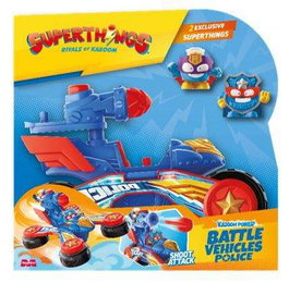 Magic Box - Figure Superthings S Battle Véhicule de Police Transformable avec Projectile - 20 x 19,5 x 9,2 cm