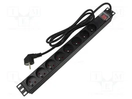 LANBERG PDU-08E-0200 Bloc PC Parafoudre 8 Prises Noir