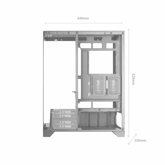 Boîtier ATX semi-tour Mars Gaming MCPRISMA Noir Boîtier ATX semi-tour Mars Gaming MCPRISMA Noir