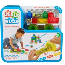 Goliath Jelly Blox - Kit Vroom Truck - 33 blocs de construction souples avec voitures pour enfant des 2 ans
