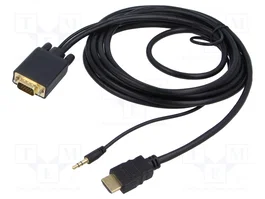 GEMBIRD Câble HDMI vers VGA avec Jack 3,5mm 3m