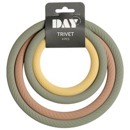 Day Lot de 4 dessous de plat en silicone de différentes tailles