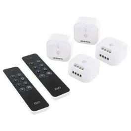 DIO - Module d'éclairage connecté 54859 / DiO 1.0 - Kit de 4 modules et 2 télécommandes pour contrôler lustres et plafonniers à distance