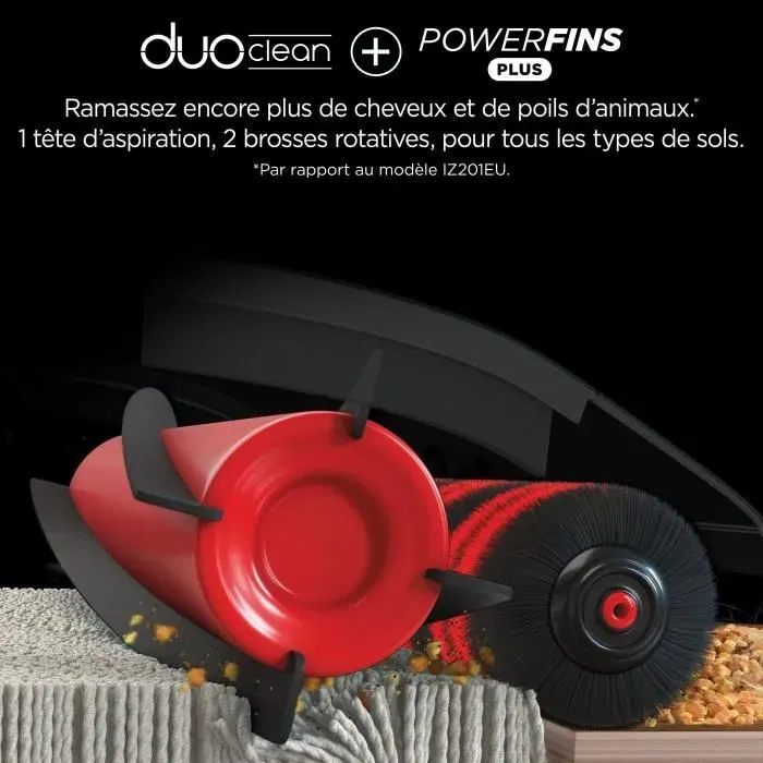 Shark Stratos IZ400EU - Aspirateur balai sans fil DuoClean avec PowerFins Plus, éclairage LED, technologie Anti-Emmelement pour cheveux