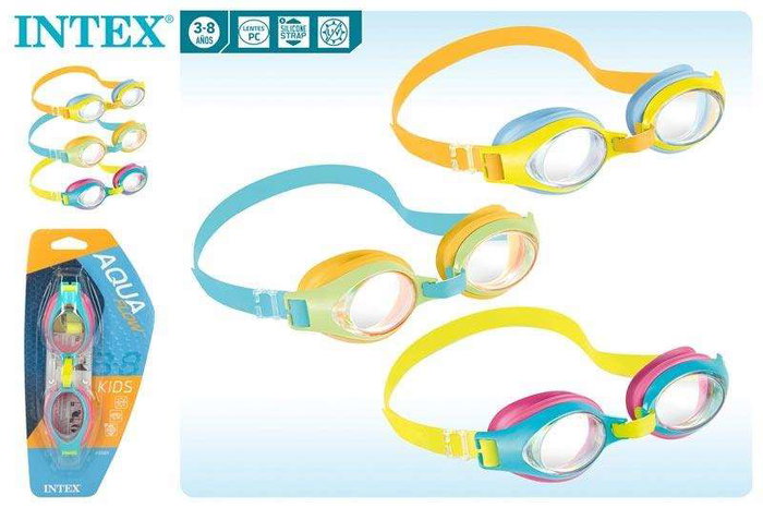 Intex - Lunettes de natation Junior 3-8 ans - Plastique - Modèles assortis au hasard