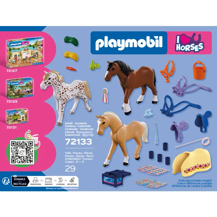 Playmobil Collection de trois chevaux - I Love Horses