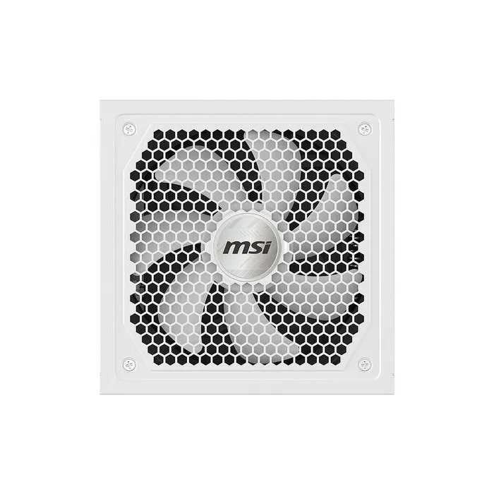MSI MAG A1000GL PCIE5 - Alimentation PC modulaire Gaming 1000W 80 PLUS Gold ATX 3.1 - Blanc - Ventilateur 135 mm - Connecteurs PCIe 5.1 et câbles plats blancs