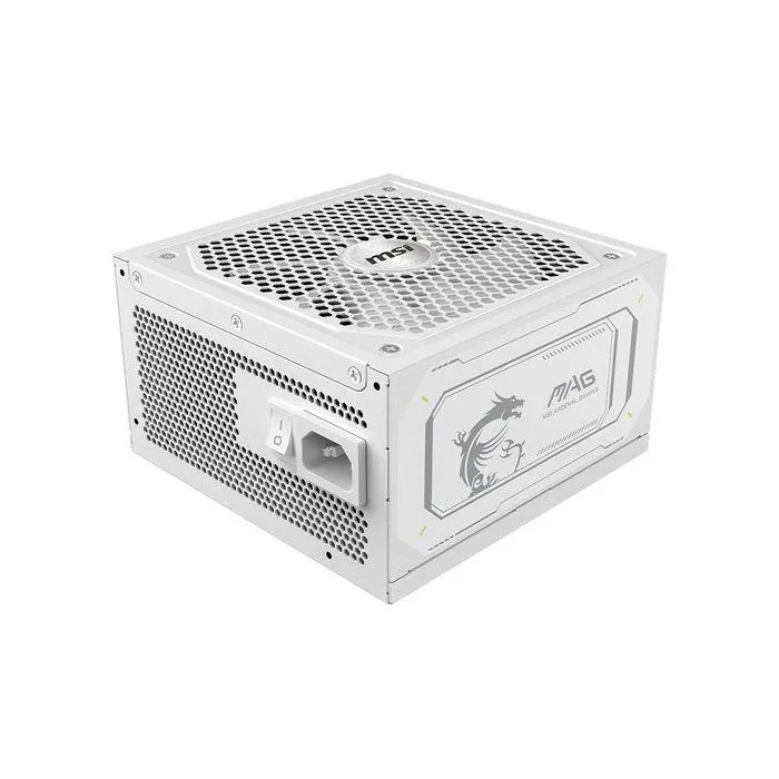 MSI MAG A1000GL PCIE5 - Alimentation PC modulaire Gaming 1000W 80 PLUS Gold ATX 3.1 - Blanc - Ventilateur 135 mm - Connecteurs PCIe 5.1 et câbles plats blancs