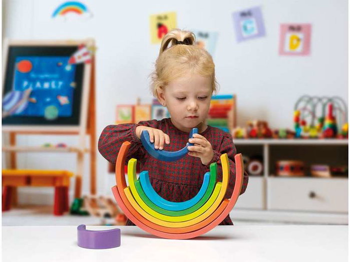Cayro Rainbow Jouet d'éveil en bois pour enfants de 18 mois à 1 an 6 langues espagnol anglais français italien portugais allemand Cayro Rainbow Jouet d'éveil en bois pour enfants de 18 mois à 1 an 6 langues espagnol anglais français italien portugais allemand